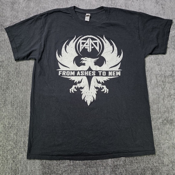 Gildan Other - From Ashes To New Band T Shirt Mens Large Black Graphic Logo Nu Metal Rap Emo L